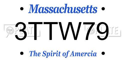 3TTW79 Massachusetts License Plate
