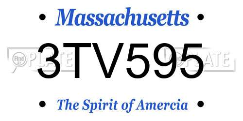 3TV595 Massachusetts License Plate