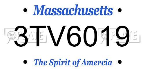 3TV6019 Massachusetts License Plate
