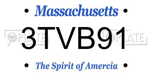 3TVB91 Massachusetts License Plate