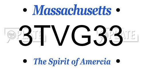 3TVG33 Massachusetts License Plate