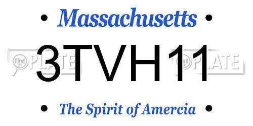 3TVH11 Massachusetts License Plate
