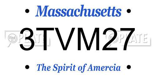 3TVM27 Massachusetts License Plate