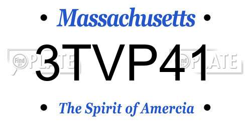 3TVP41 Massachusetts License Plate