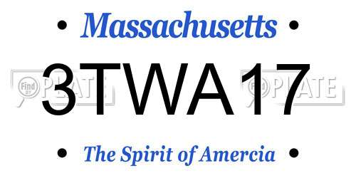 3TWA17 Massachusetts License Plate
