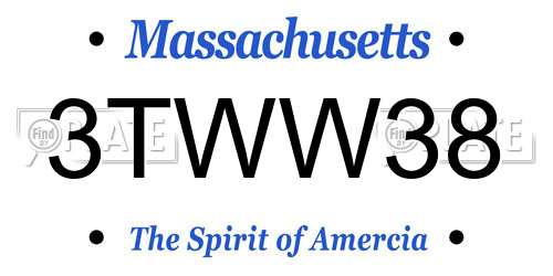 3TWW38 Massachusetts License Plate