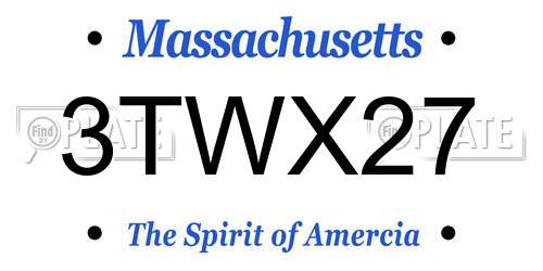 3TWX27 Massachusetts License Plate