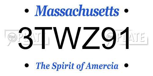 3TWZ91 Massachusetts License Plate