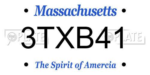 3TXB41 Massachusetts License Plate