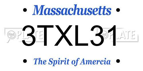 3TXL31 Massachusetts License Plate