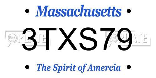 3TXS79 Massachusetts License Plate