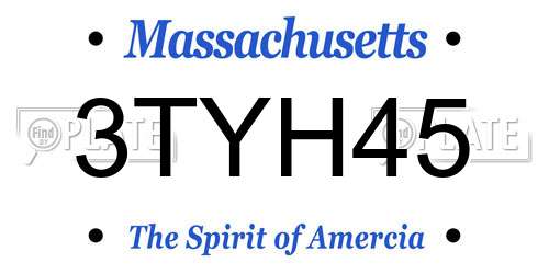3TYH45 Massachusetts License Plate