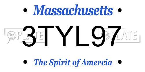 3TYL97 Massachusetts License Plate