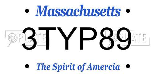 3TYP89 Massachusetts License Plate