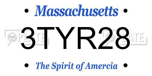 3TYR28 Massachusetts License Plate
