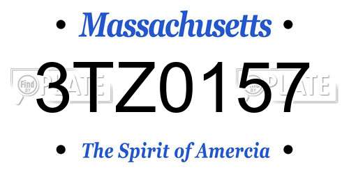3TZ0157 Massachusetts License Plate