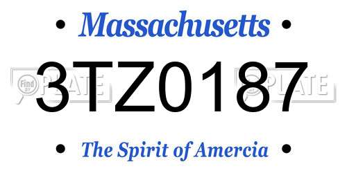 3TZ0187 Massachusetts License Plate