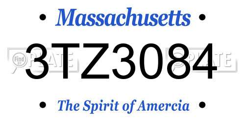 3TZ3084 Massachusetts License Plate