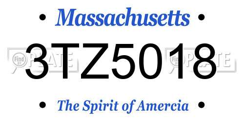 3TZ5018 Massachusetts License Plate