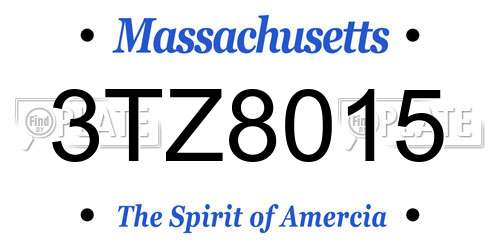 3TZ8015 Massachusetts License Plate