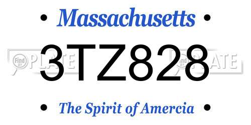 3TZ828 Massachusetts License Plate