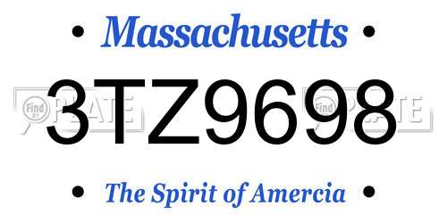 3TZ9698 Massachusetts License Plate