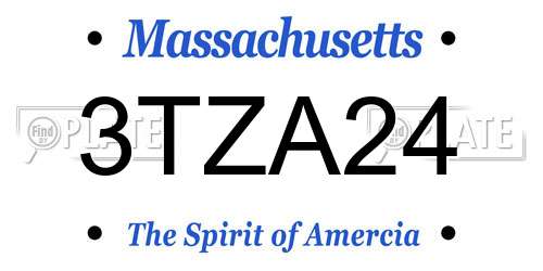 3TZA24 Massachusetts License Plate