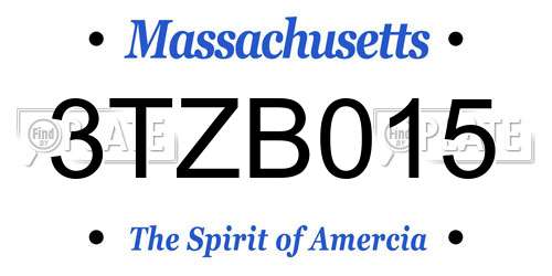 3TZB015 Massachusetts License Plate
