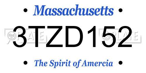 3TZD152 Massachusetts License Plate