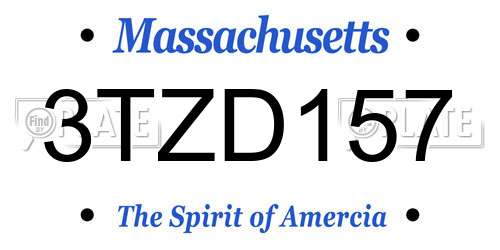 3TZD157 Massachusetts License Plate