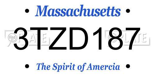 3TZD187 Massachusetts License Plate