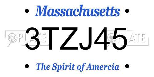 3TZJ45 Massachusetts License Plate