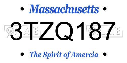 3TZQ187 Massachusetts License Plate