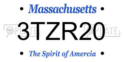 3TZR20 Massachusetts License Plate