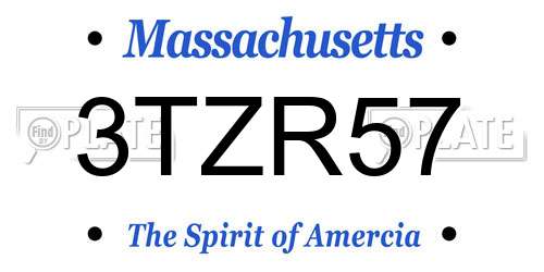 3TZR57 Massachusetts License Plate