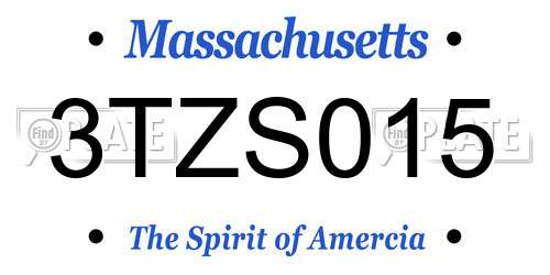 3TZS015 Massachusetts License Plate
