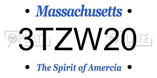 3TZW20 Massachusetts License Plate