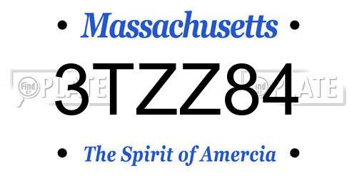 3TZZ84 Massachusetts License Plate