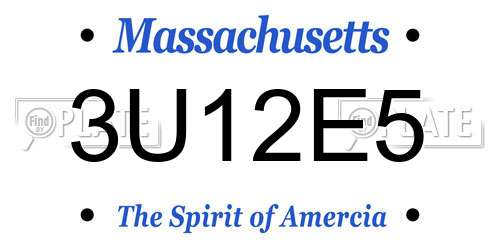 3U12E5 Massachusetts License Plate