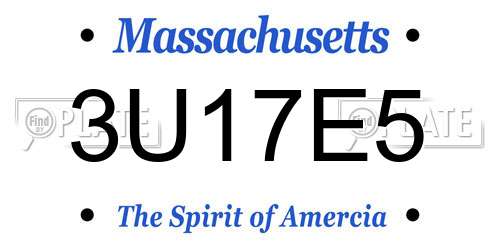 3U17E5 Massachusetts License Plate
