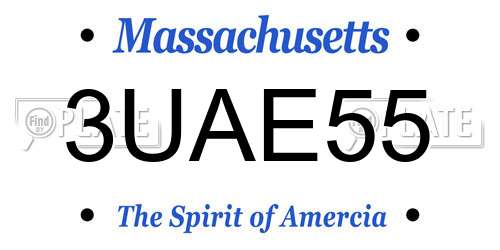 3UAE55 Massachusetts License Plate