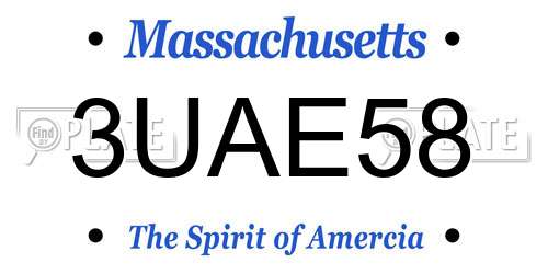 3UAE58 Massachusetts License Plate