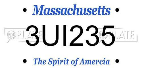 3UI235 Massachusetts License Plate