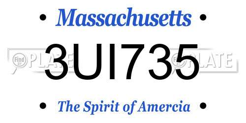 3UI735 Massachusetts License Plate