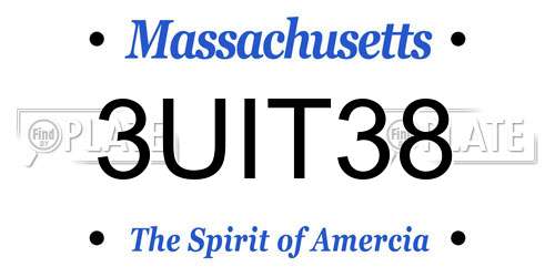 3UIT38 Massachusetts License Plate