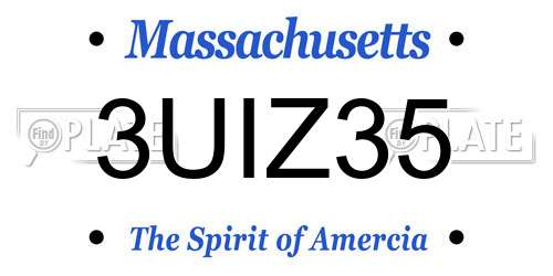 3UIZ35 Massachusetts License Plate
