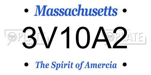 3V10A2 Massachusetts License Plate