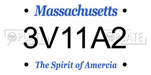 3V11A2 Massachusetts License Plate