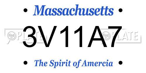 3V11A7 Massachusetts License Plate