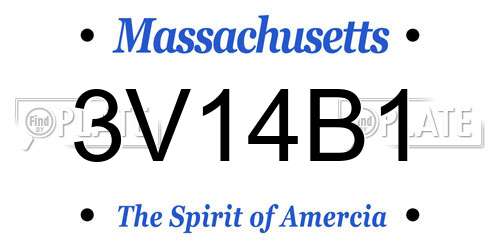 3V14B1 Massachusetts License Plate